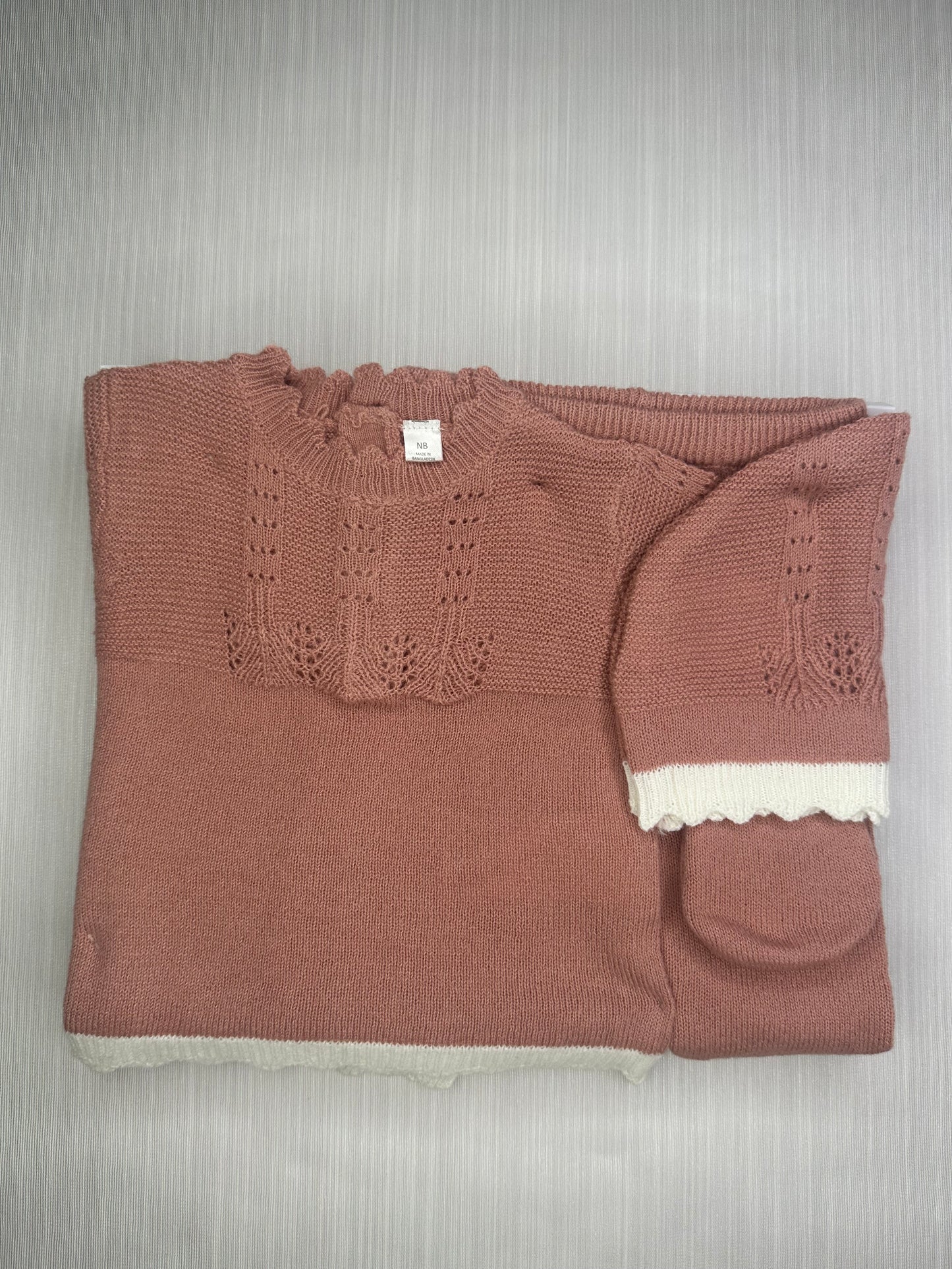 Dusky Pink Knitted 4 Piece Set