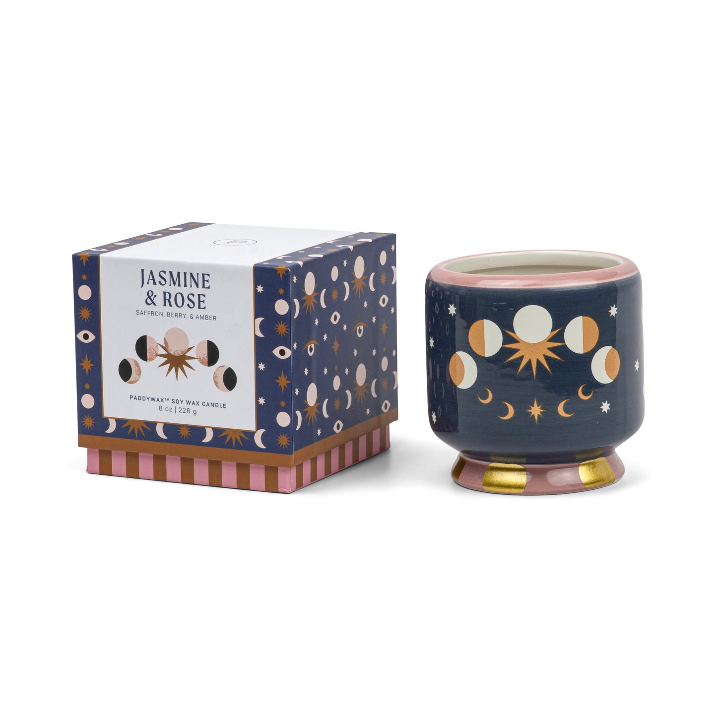 Moon Phases Ceramic Boxed Candle