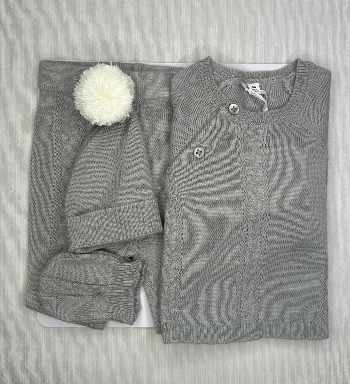 Grey Knitted 4 Piece Set