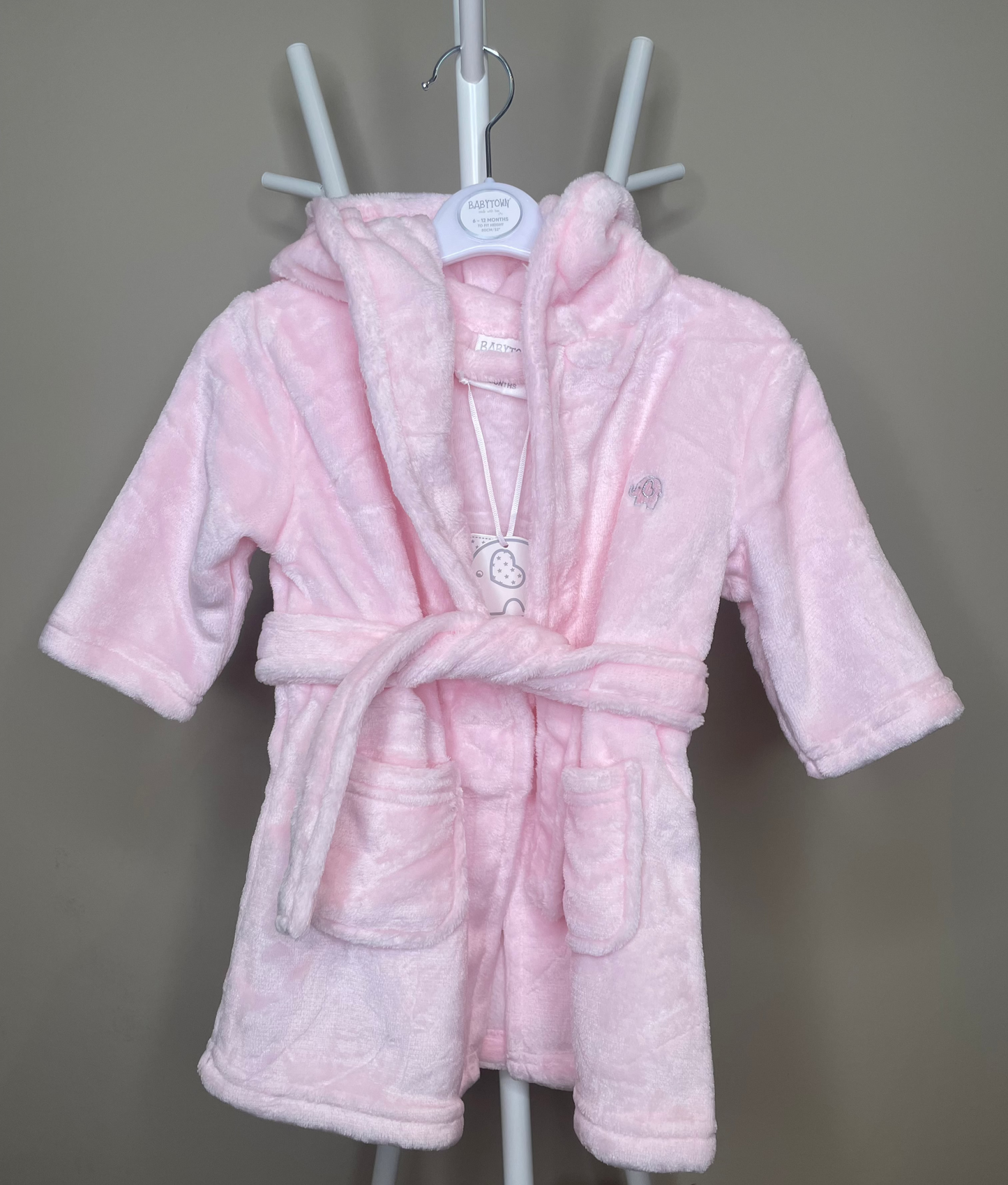 Pink Hooded Dressing Gown