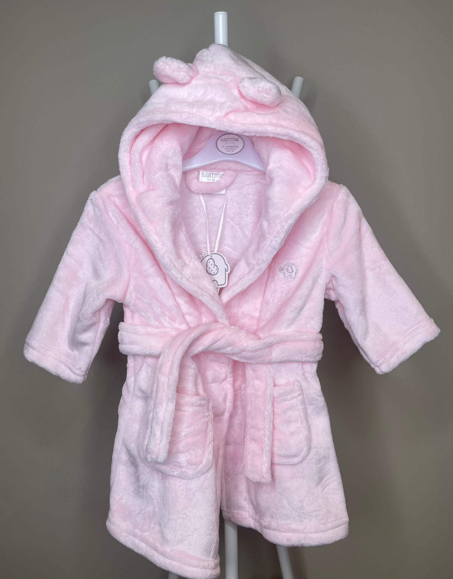 Pink Hooded Dressing Gown