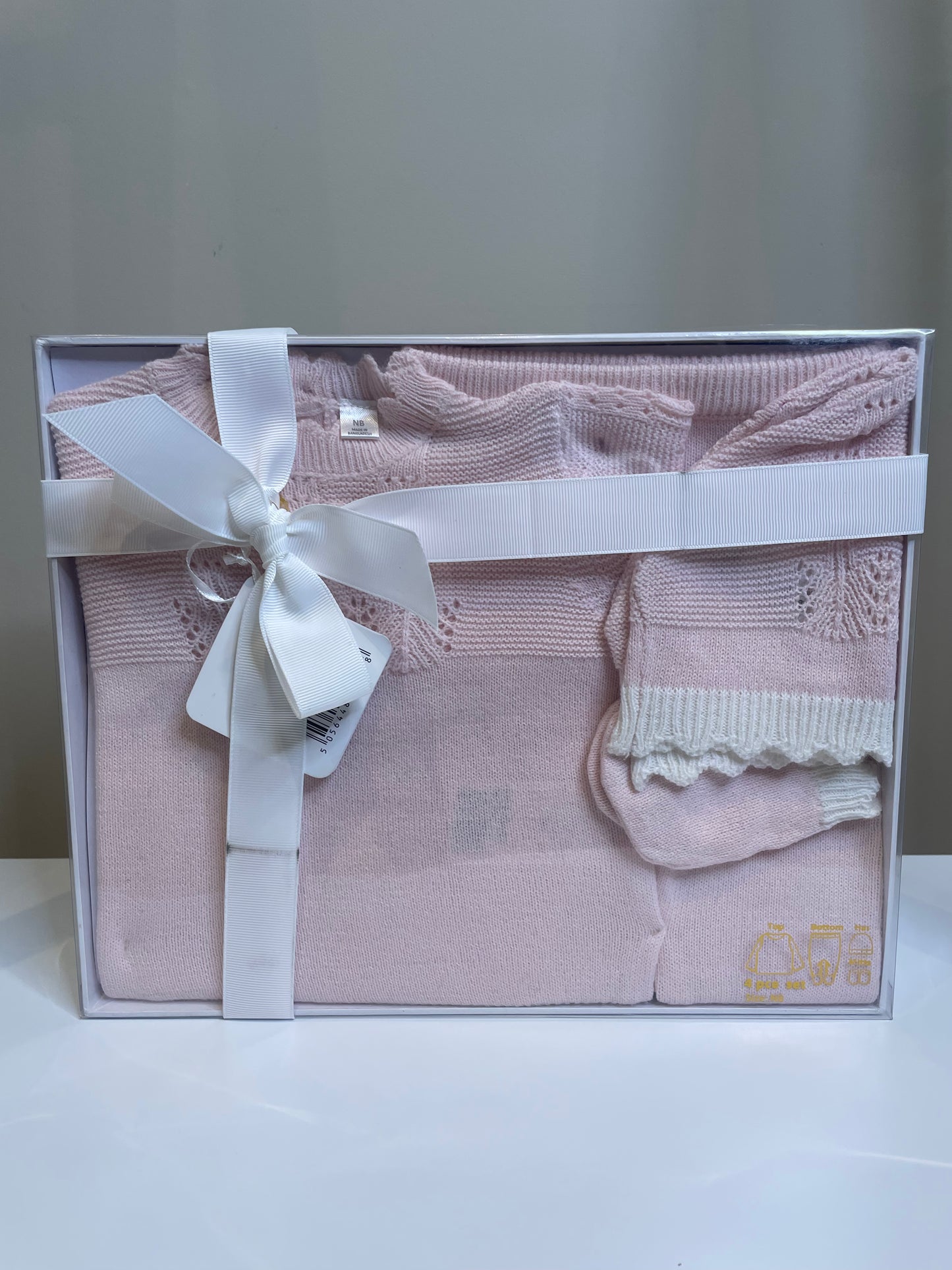 Baby Pink Knitted 4 Piece Set