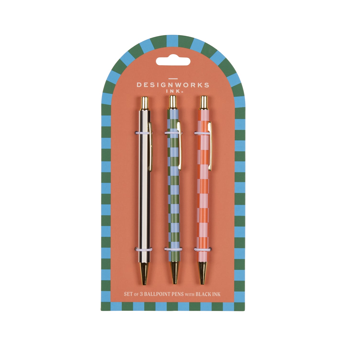 Set of 3 Pens - Stripes & Checks