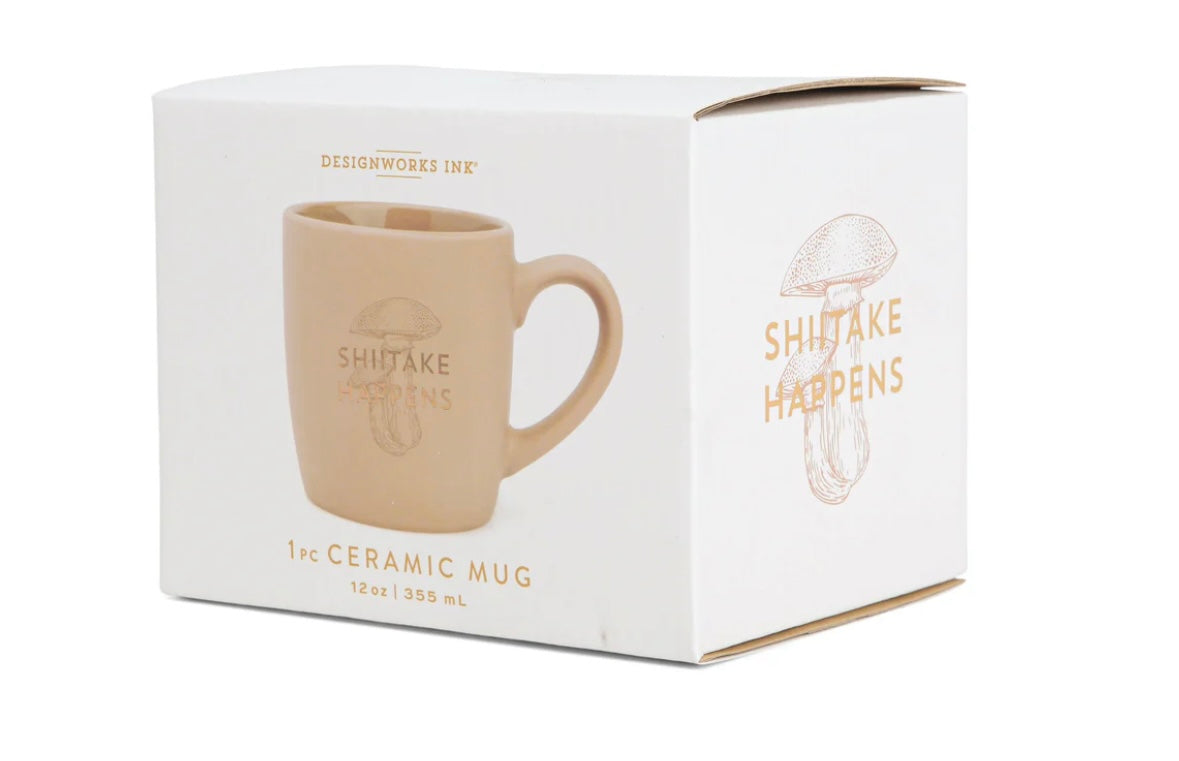 'Shiitake Happens' Boxed Mug