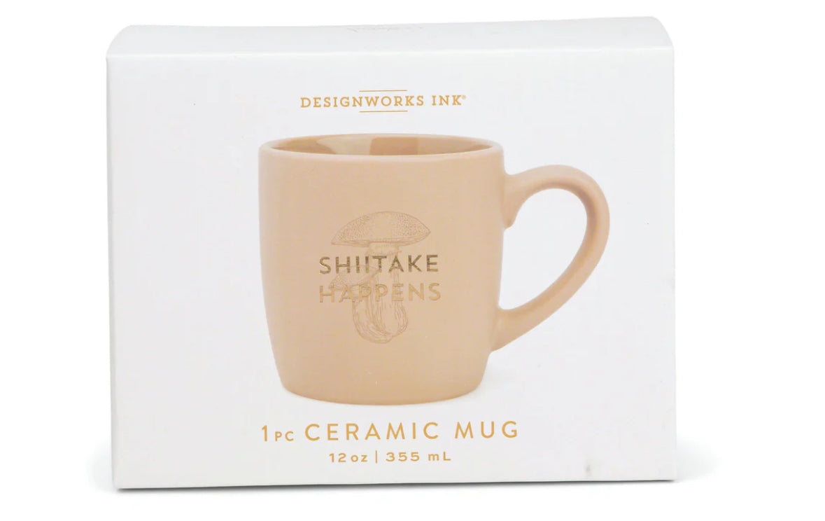 'Shiitake Happens' Boxed Mug