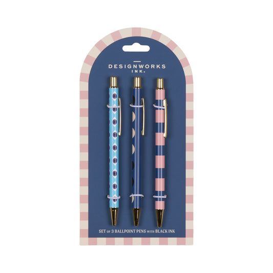 Set of 3 Pens - Eye, Moon & Stripe